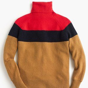 J. Crew Colorblock turtleneck sweater in supersoft yarn
